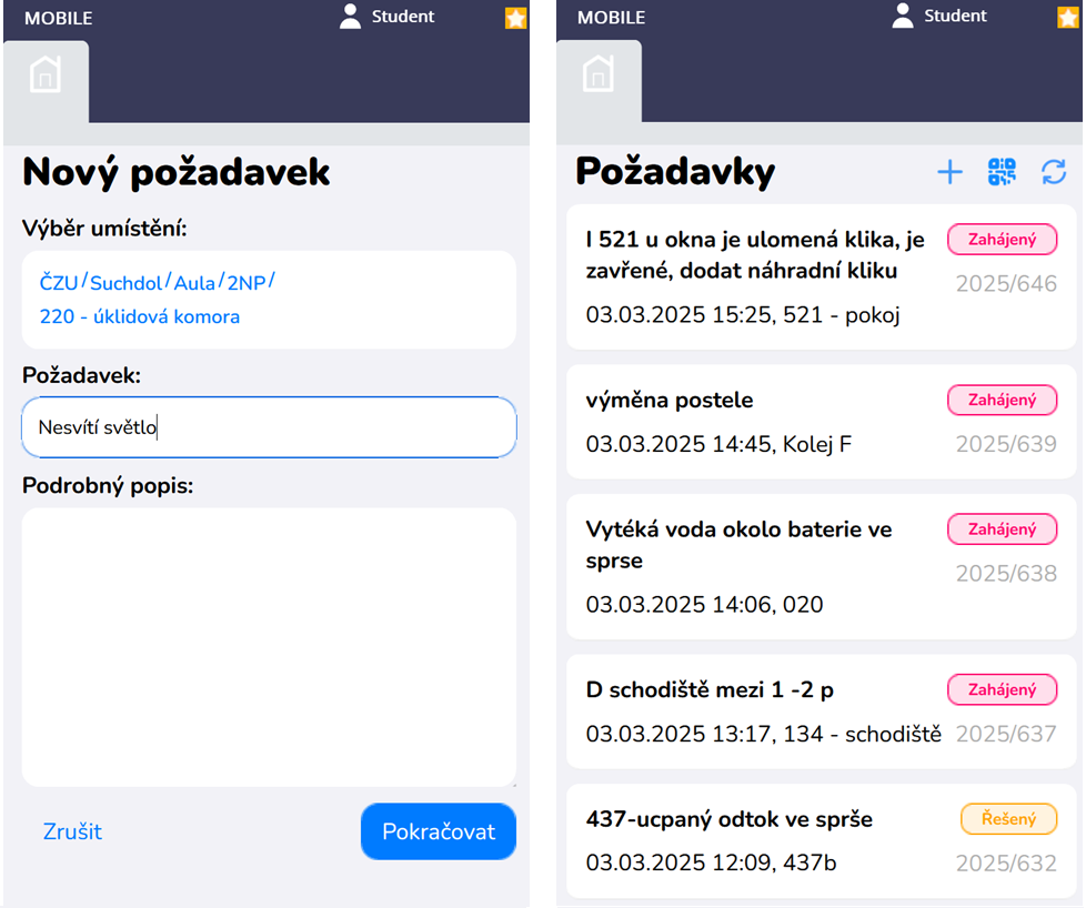 Snadné nahlášení poruchy naskenováním QR kódu