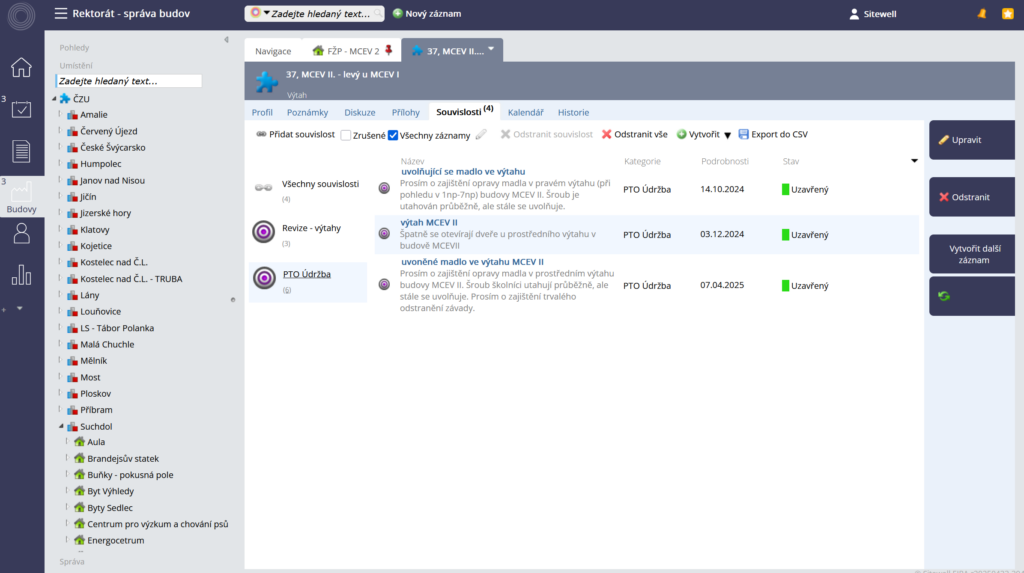 Software pro řízení revizí - evidence závad a nedostatků
